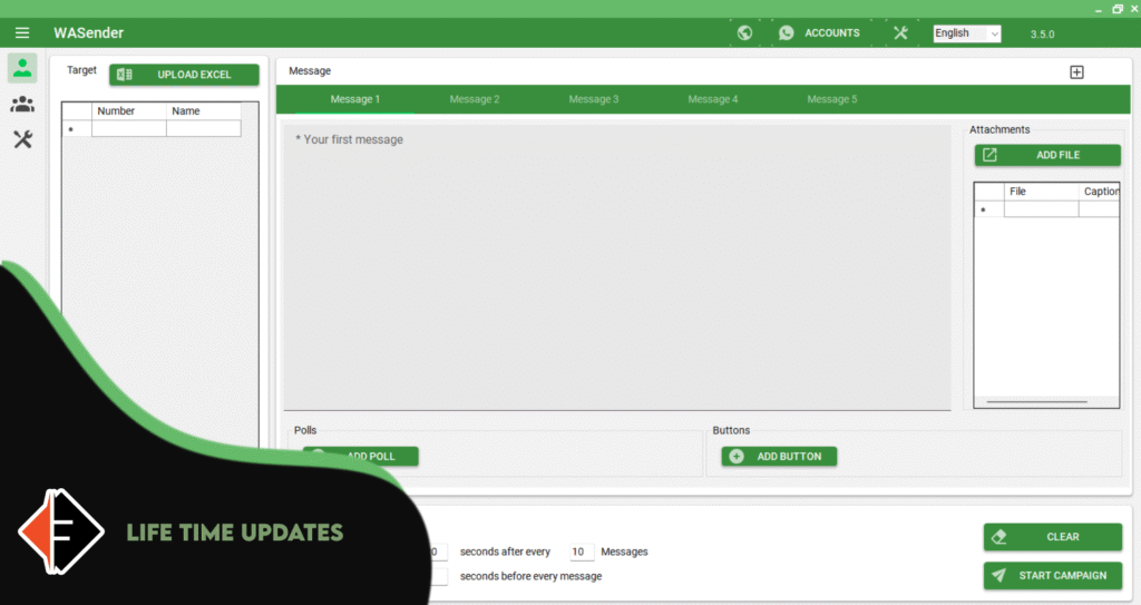 WhatsApp Bulk Sender Dashboard Screenshot